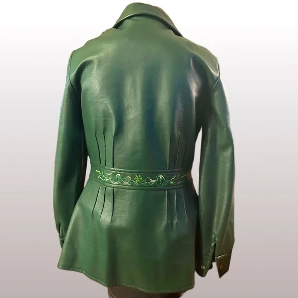 Vintage Penney’s International Imports Western Green Embroidered Jacket XL 14 - Picture 3 of 16